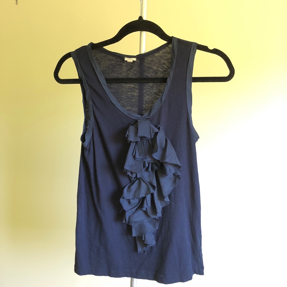 J. CREW Bow & Ruffle Sleeveless Blouse
